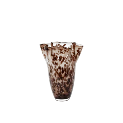 Vase en verre soufflé marron léopard 23x31,5cm Liva - Broste Copenhagen