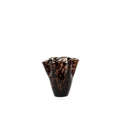 Vase en verre soufflé marron léopard 18x19cm Liva - Broste Copenhagen