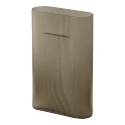 Vase en verre soufflé taupe 35cm Ridge - Muuto