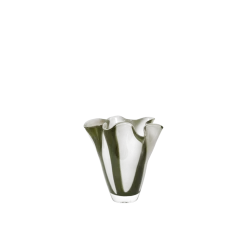 Vase en verre soufflé vert et blanc 18x19cm Liva - Broste Copenhagen