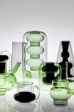 Vase en verre vert 27cm Bump - Tom Dixon