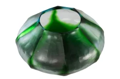 Vase en verre vert soufflé à la bouche 24x13cm - Versmissen
