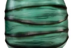 Vase en verre vert soufflé à la bouche 26x19,5x24cm - Versmissen