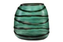 Vase en verre vert soufflé à la bouche 26x19,5x24cm - Versmissen