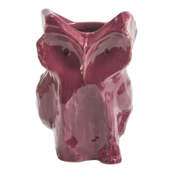 Vase hibou en grès aubergine 23cm Après Minuit - Serax