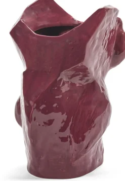 Vase hibou en grès aubergine 30cm Après Minuit - Serax