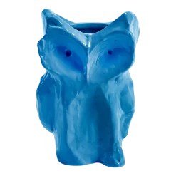 Vase hibou en grès bleu 23cm Après Minuit - Serax