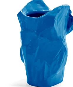 Vase hibou en grès bleu 30cm Après Minuit - Serax