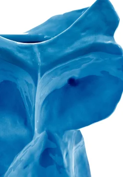 Vase hibou en grès bleu 30cm Après Minuit - Serax