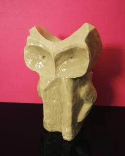 Vase hibou en grès jaune 23cm Après Minuit - Serax