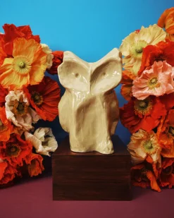 Vase hibou en grès jaune 23cm Après Minuit - Serax