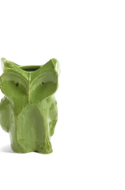 Vase hibou en grès vert 12cm Après Minuit - Serax