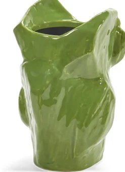 Vase hibou en grès vert 23cm Après Minuit - Serax