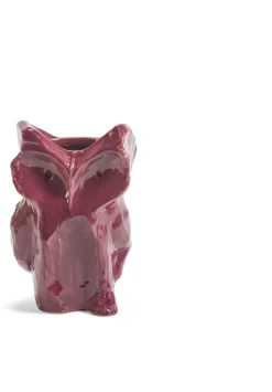 Vase hibou en grès violet aubergine 12cm Après Minuit - Serax