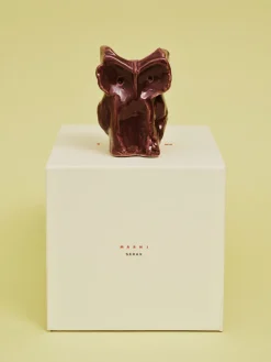 Vase hibou en grès violet aubergine 12cm Après Minuit - Serax