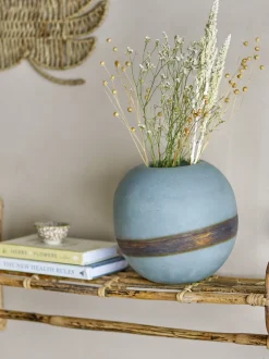 Vase Melike Verre Bleu - Bloomingville