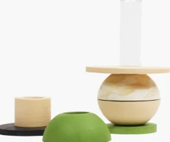 Vase modulable en verre et roche saline verte 9,5x15cm Modulo - Studio Rosaroom