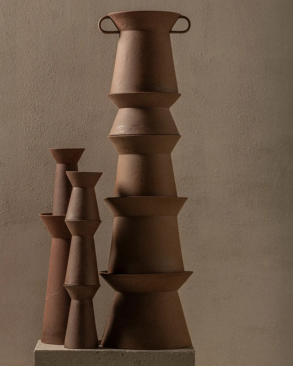 Vase n°3 en grès rouge brique 19x18,5cm Marie-Ann - Serax