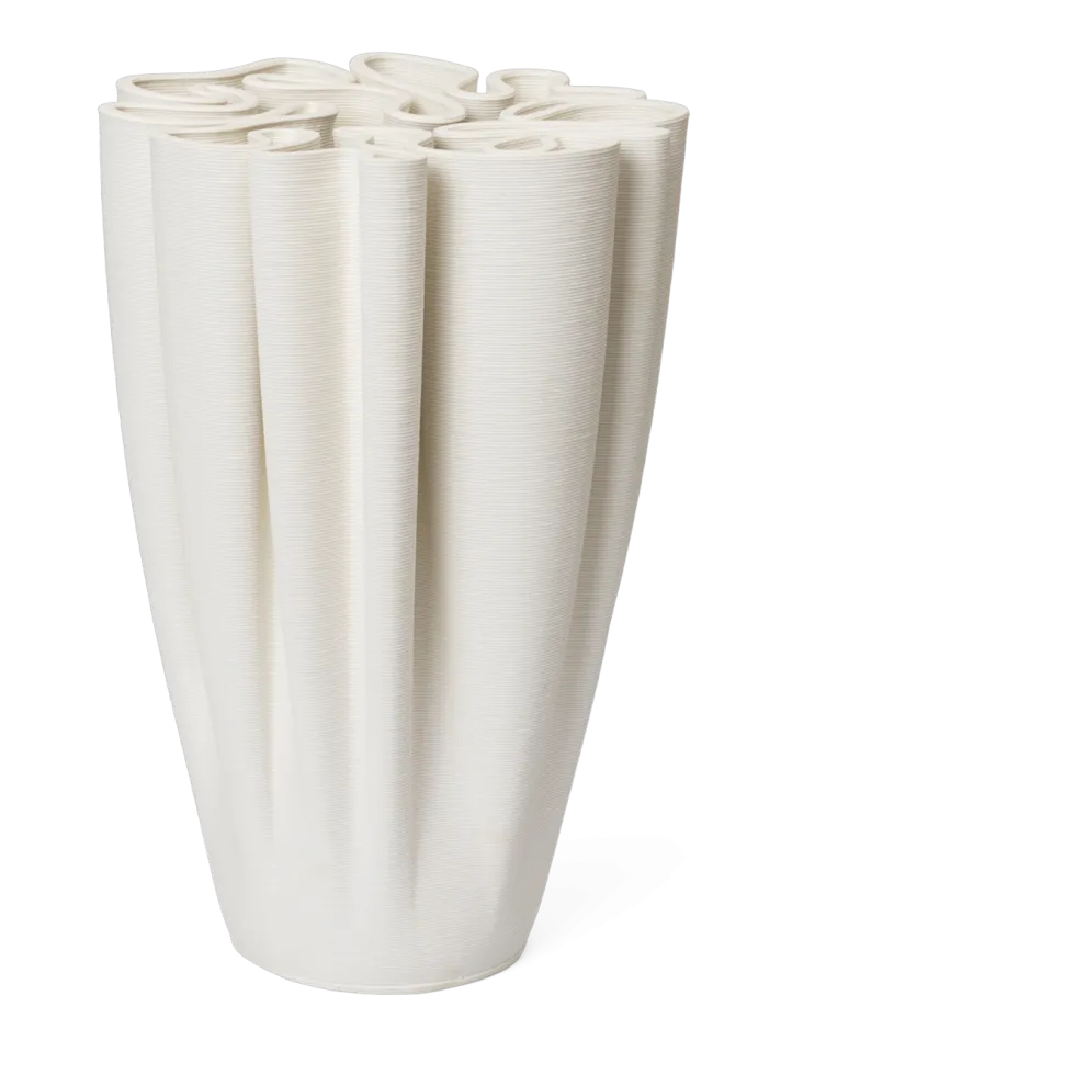 Vase organique en grès blanc Dedali - Ferm living