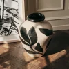Vase peint à la main en céramique noir et gris 33x40cm Herbert - Broste Copenhagen