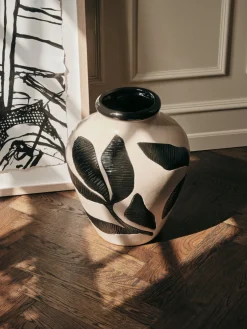 Vase peint à la main en céramique noir et gris 33x40cm Herbert - Broste Copenhagen