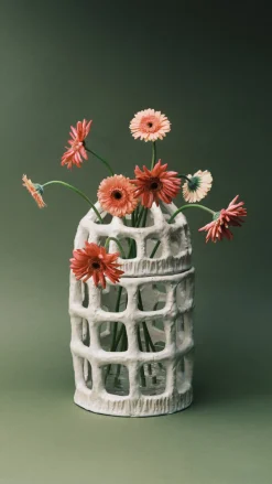 Vase pique fleurs en grès blanc Rosie - Serax