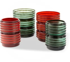 Vase rond en verre vert 20x27cm Layer - Pols Potten