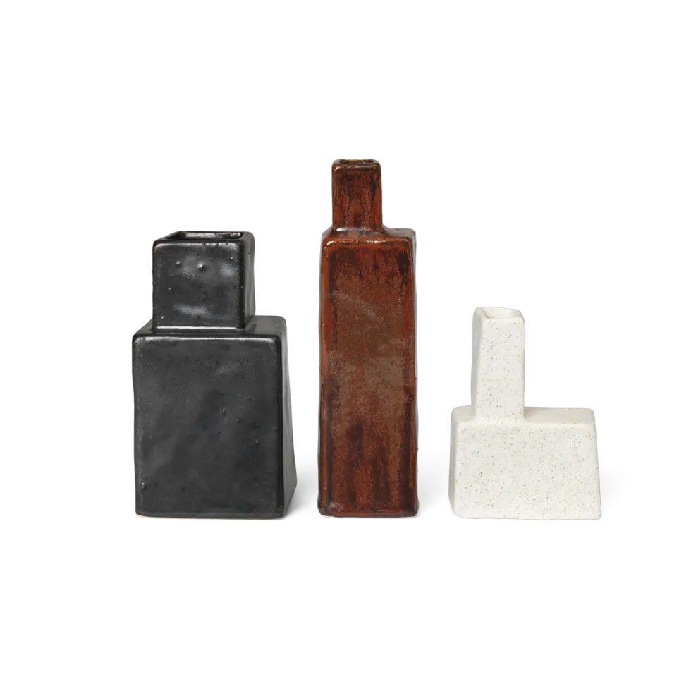 3 vases en céramique émaillée Koa - Ferm Living