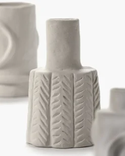 6 Vases en grès beige 10cm Molly - Serax