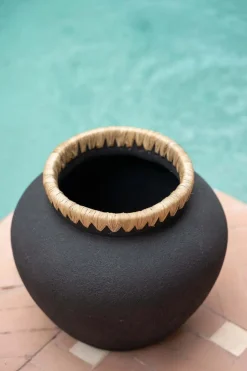 Vase stylé M noir naturel - Bazar Bizar