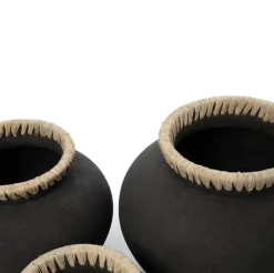 Vase stylé M noir naturel - Bazar Bizar