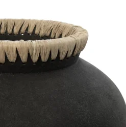 Vase stylé M noir naturel - Bazar Bizar