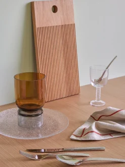 Vase sur pied en verre ambre et gris 660ml - Hübsch