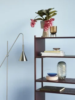 Vase sur pied en verre ambre et gris 660ml - Hübsch