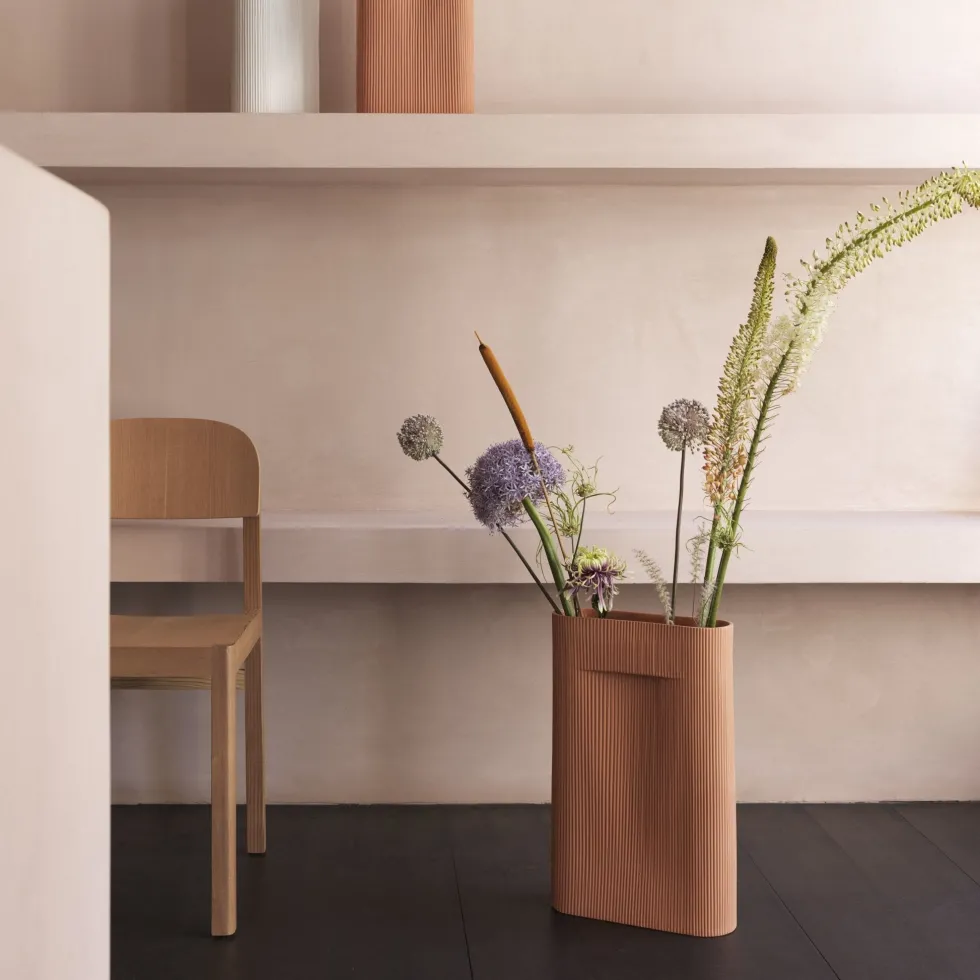 Vase terracotta 48,5 cm Ridge - Muuto