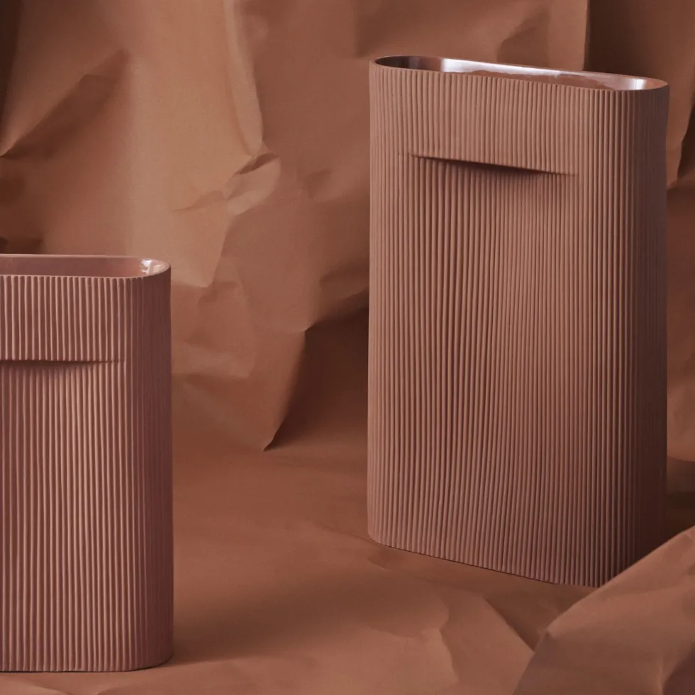 Vase terracotta 48,5 cm Ridge - Muuto