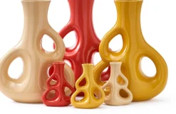 Vase à trois oreilles en grès beige 17x9x21cm - Pols Potten