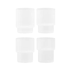 4 Verres à eau givrés Ripple - Ferm Living
