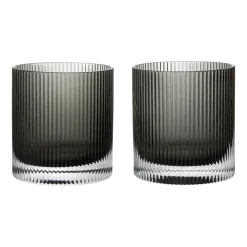 Verres en verre fumé 8,5x9cm Ripple - Ferm living