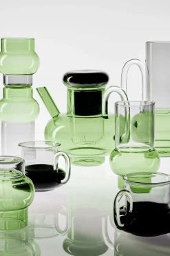 2 verres en verre vert 14cm Bump - Tom Dixon