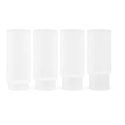 4 verres long drink givré 9cm Ripple - Ferm living