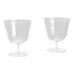 2 Verres à pied courbé transparent - HAY