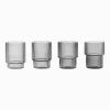 4 Verres Ripple gris fumé 6 cl - Ferm Living