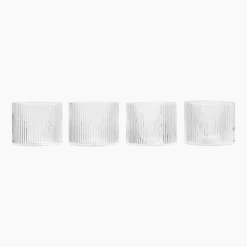 4 verres transparents Ripple Low - Ferm Living
