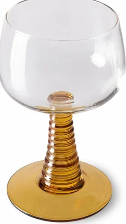 Verre à vin "tourbillon" High Ochre - HKLIVING