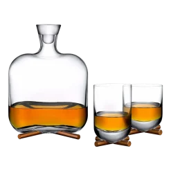 Verre à whisky avec base en laiton Camp - Nude Glass
