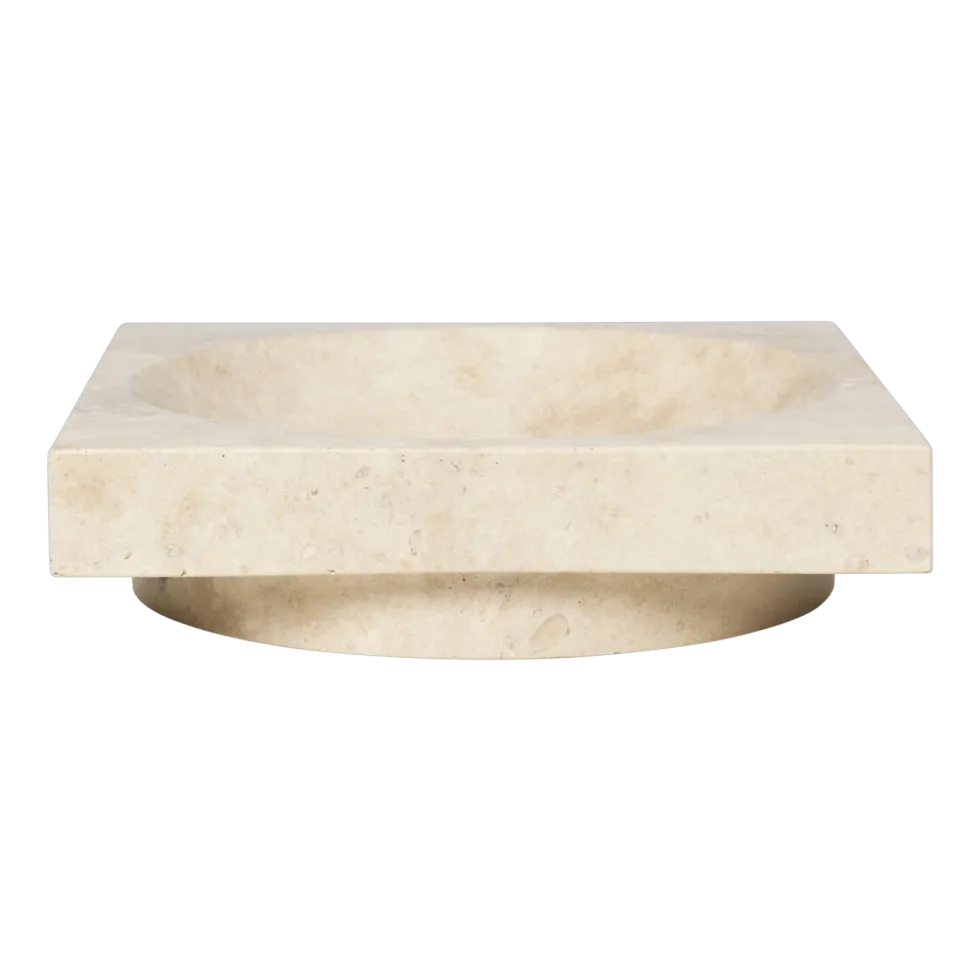 Vide-poche en travertin beige 27x7cm Hew - Ferm living