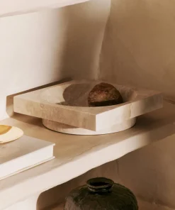 Vide-poche en travertin beige 27x7cm Hew - Ferm living