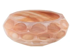 Vide-poche en verre soufflé à la bouche rose 19x8cm - Versmissen