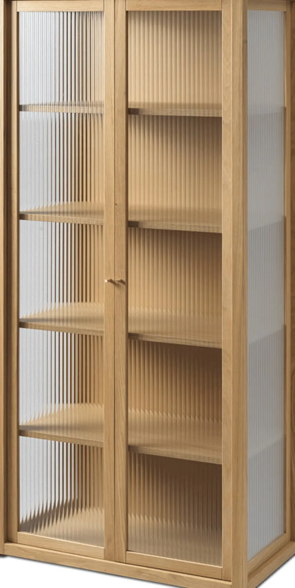 Vitrine en chêne et verre texturé 155cm Reed - Ferm Living